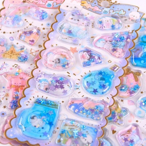 Puffy Glitter Stickers - One Piece