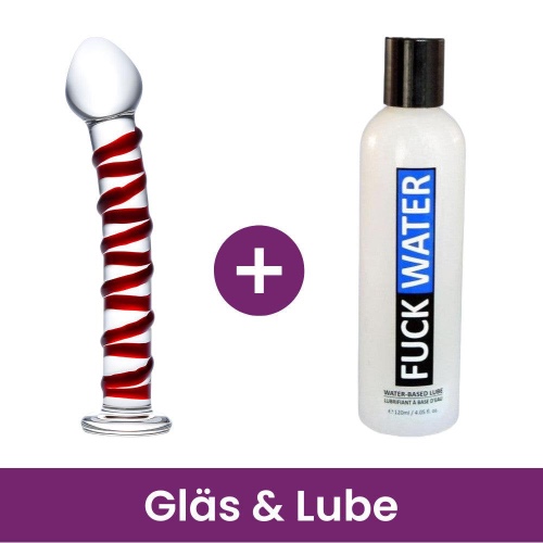 Gläs Mr. Swirly Glass Dildo - Gläs & 4oz Lube