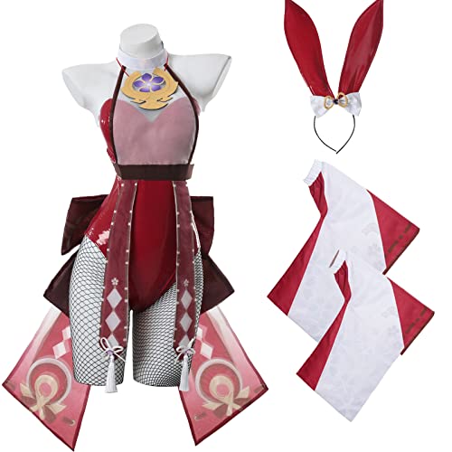 CR ROLECOS Ganyu Venti Costume de lapin pour femme Cosplay avec oreilles Genshin Impact Bunny Costume de cosplay