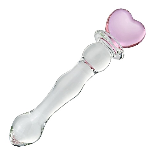 FST Glass Pleasure Wand Heart Shape Crystal Analdildo Butt Plug Masturbator Anal Sex Toys for Women Men Couple
