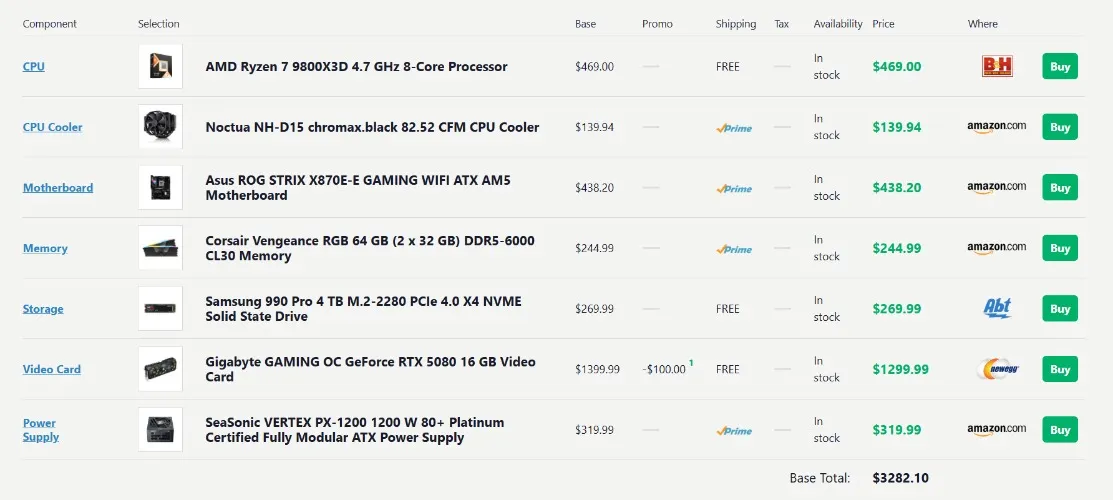 NEW COMPUTER (7 Pc Parts)
