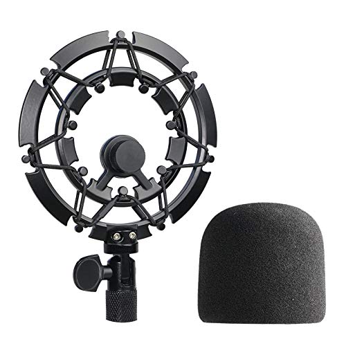 Blue Yeti Shock Mount with Microphone Pop Filter Windscreen - Compatible with Blue Yeti and Yeti Pro Boom Arm, Alloy Shockmount Reduces Vibration Noise and Improve Recording Quality by YOUSHARES - Shock mount + pop filter