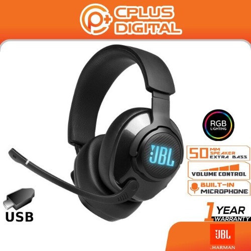 JBL Quantum 400 Wired Over-Ear RGB Gaming Headset with QuantumSurround Discord Certified Game Chat Dial & Focus Mic