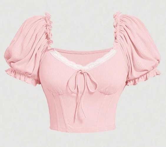 SHEIN Pink Tie Top