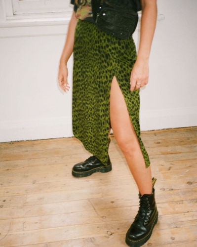 Fabulously Fierce Leopard Mini Skirt - Green | Green Leopard Print / XL