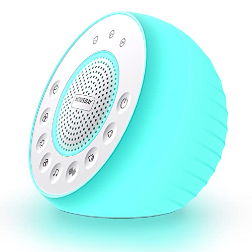 Housbay Glows White Noise Sound Machine - Night Light for Baby, Kids, 31 Soothing Sounds for Sleeping, Relaxation - Sleep Machine for Adults, Baby - C-White