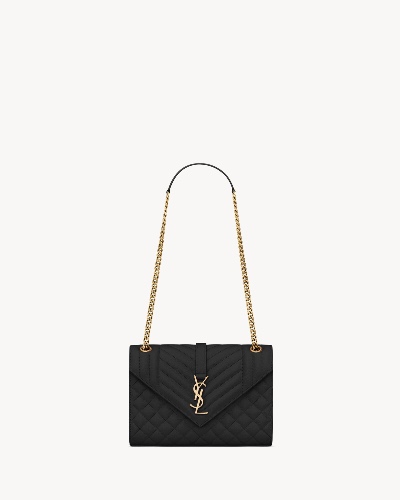 ENVELOPE MEDIUM IN QUILTED GRAIN DE POUDRE EMBOSSED LEATHER | Saint Laurent | YSL.com