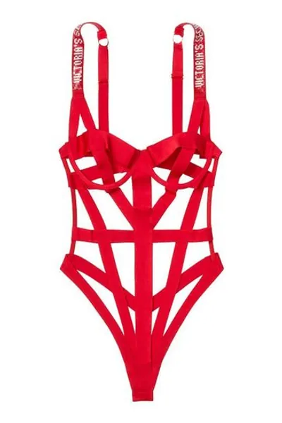 Victoria's Secret Banded Logo Shine Strap Teddy