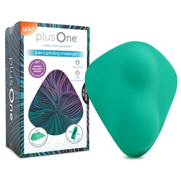 plusOne 2-in-1 Grinder - Gender-Inclusive Intimate Wellness Device, Vibrating Stroker or Partner Play Vibrator, Rechargeable and Waterproof