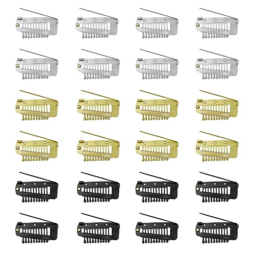 Luwrvc Chunni Clips with Safety Pins, 12Pcs Teeth Strong Dupatta Clips with Safety Pin, Easy to Use with Dupatta, Hijab & Tikka Setting - 24 Pack