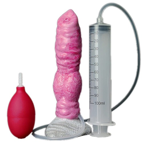 Jixaxe Realistischer Tier Wolfs Dildo Spritz Dildo mit Saugnapf Silikon Analdildo Mit Sperma Spritzfunktion Ejakulationsfunktion Dildos Anal Butt Plug Animal Penis Sex Spielzeug Für Männer Frauen - 