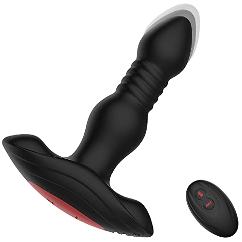 Prostate Massager Anal Vibrator with 10 Vibration Modes 3 Thrusting Speed, Adorime Butt Stimulator Plug for Male and Women Advanced Players Adult Sex Toy - Remote Control