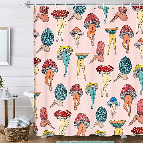 Mushroom Butt Shower Curtain