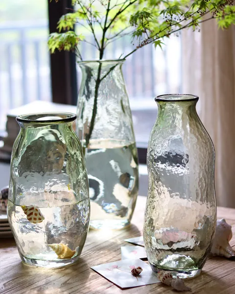 Irregularly Shaped Glass Vase, Minimalist Glass Flower Vase, Handmade Indoor Glass Pot, Comptine Clear Glass Vase, Ins Nordic Glass Vase