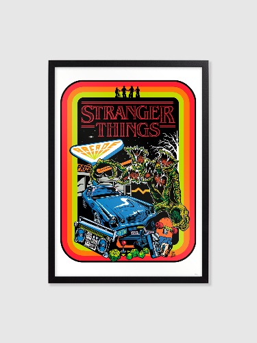 Stranger Things Arcade Giclee Art Print | A3 / Black Frame