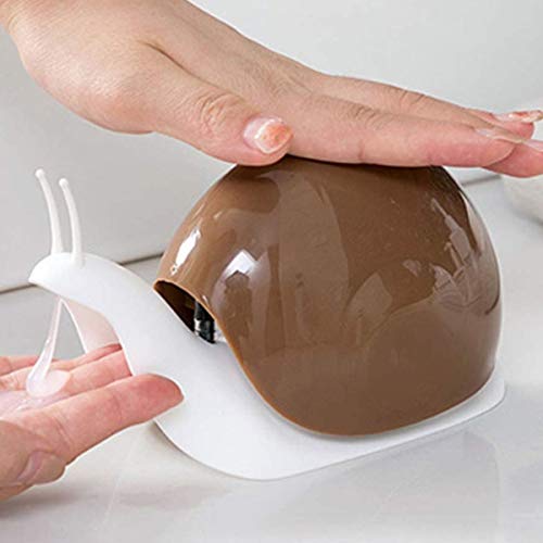 Cute Snail Soap Dispenser for Kitchen Bathroom etc. (120ML) (Brown) - Brown