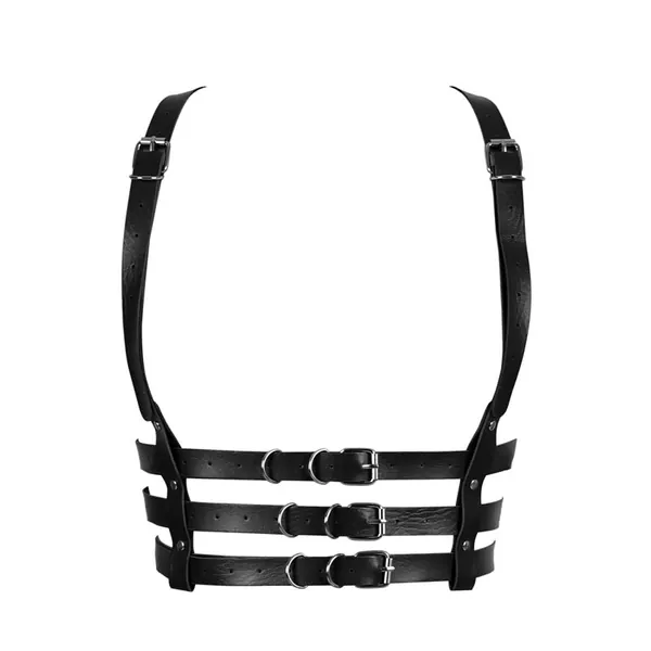 Women Rave Body Chest Harness Waist Belt Caged Bra Festival Dance Club Party Black