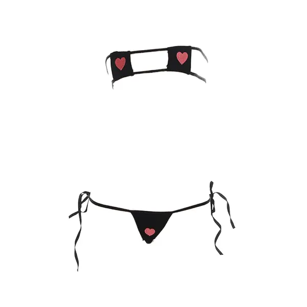 YOMORIO Womens Sexy Anime Cosplay Lingerie Lolita Cute Micro Bikini Set Kawaii Bra and Panty