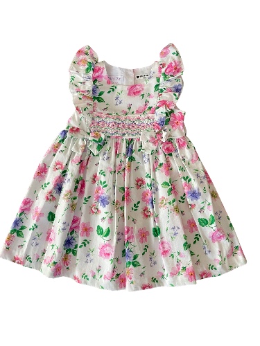 Iris & Ivy Floral Dress - 12-18 months / White