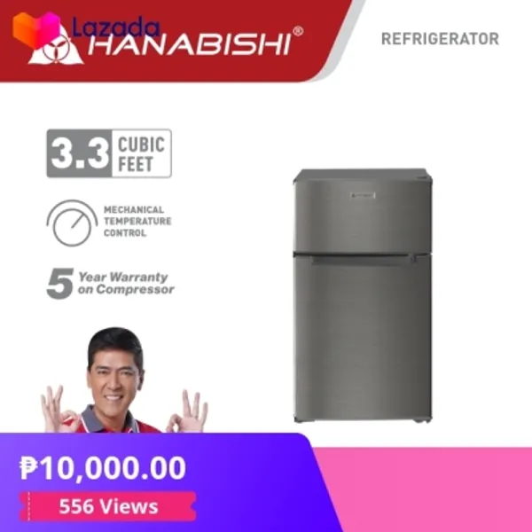 Check out Hanabishi Double Door Refrigerator HAMDDREF 33S...!₱10,000.00 only!Get it on Lazada now!