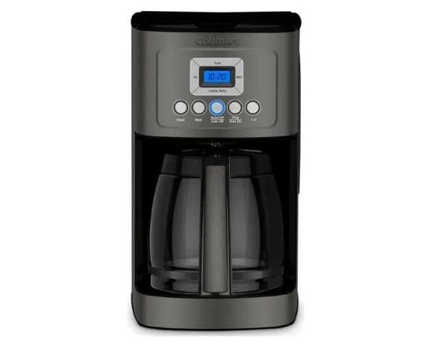 Cuisinart 14-Cup Coffee Maker, Programmable PerfecTemp Glass Carafe Coffee Machine with 1-4 Cup Setting, Brew Strength Control and Brew Pause, Stainless Steel, DCC-3200BKSNAS, Black - 14-Cup Glass - Black/Stainless