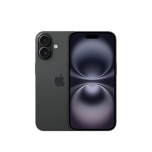 Apple iPhone 16 256 GB: 5G Handy mit Kamerasteuerung, A18 Chip und einem echten Boost für die Batterie. Funktioniert mit AirPods, Schwarz - Schwarz - 256 GB - Ohne Case