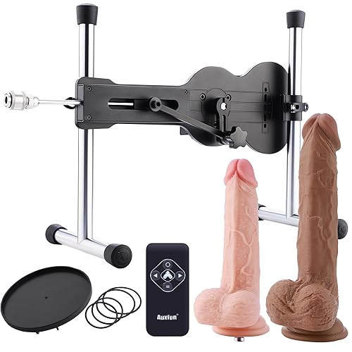 Sex Machine Dildo Machine Realistic Dildo,Auxfun Premium Fuck Machine with Consoladores Remote Control,Sexual Pleasure Tools for Women/Men with 3.5 Inch Suction Cup Dildo