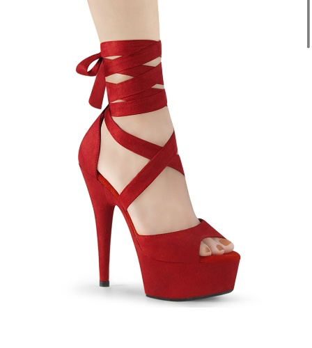 6" Heel, 1 3/4" PF Criss Cross Ankle Wrap Sandal