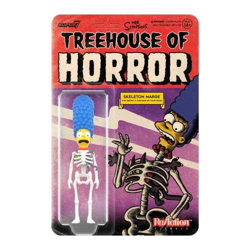Super7 The Simpsons Treehouse of Horror Skeleton Marge - 3.75" The Simpsons Action Figure Classic TV Show Collectibles and Retro Toys