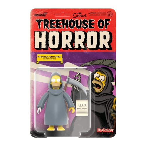 Super7 The Simpsons Treehouse of Horror Grim Reaper Homer 3.75 in Reaction Figure