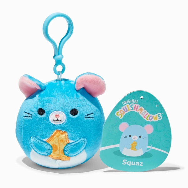 Squishmallows™ 3.5" Squaz the Mouse Plush Bag Clip