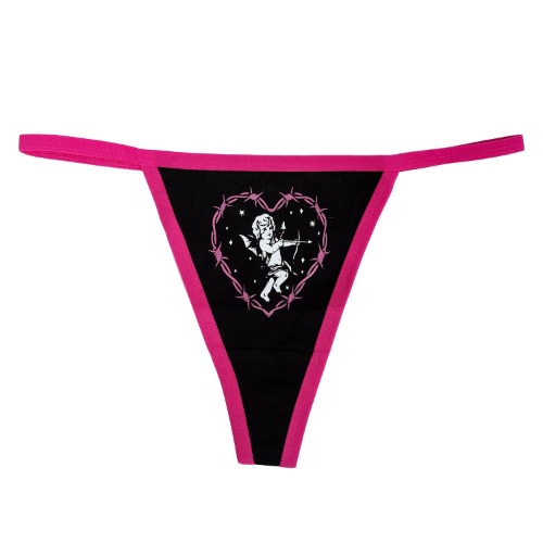 Evil Cupid Thong Underwear - L / Black
