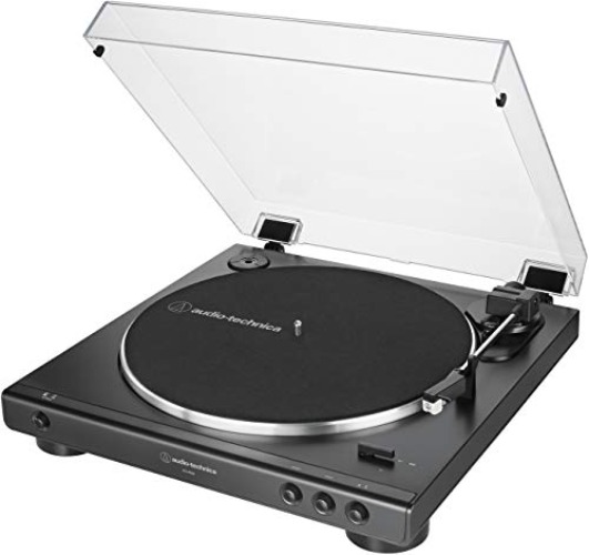 Audio-Technica AT-LP60X-BK Fully Automatic Belt-Drive Stereo Turntable, Black, Hi-Fi, 2 Speed, Dust Cover, Anti-Resonance, Die-Cast Aluminum Platter - Black