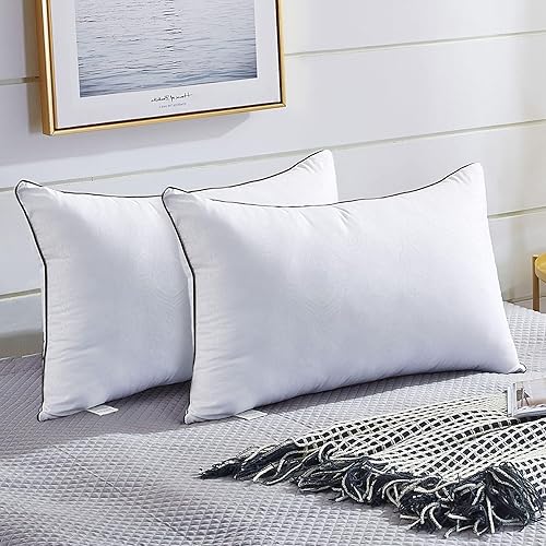 Pillows Queen Size 2 Pack for Sleeping, Soft and Supportive Bed Pillow for Side and Back Sleeper, Down Alternative Hotel Collection Pillows-20 x30 - Queen (Pack of 2) - White
