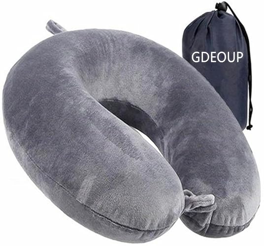 Travel Pillow - Memory Foam Neck Pillow Support Pillow,Luxury Compact & Lightweight Quick Pack for Camping,Sleeping Rest Cushion (Grey) - Grey
