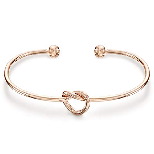 PAVOI 14K Gold Plated Forever Love Knot Infinity Bracelets for Women | Gold Bracelet for Women - Rose