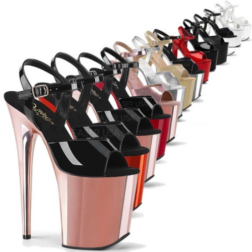 Pleaser | Flamingo-809, 8 Inch Ankle Strap Exotic Dancer Shoes