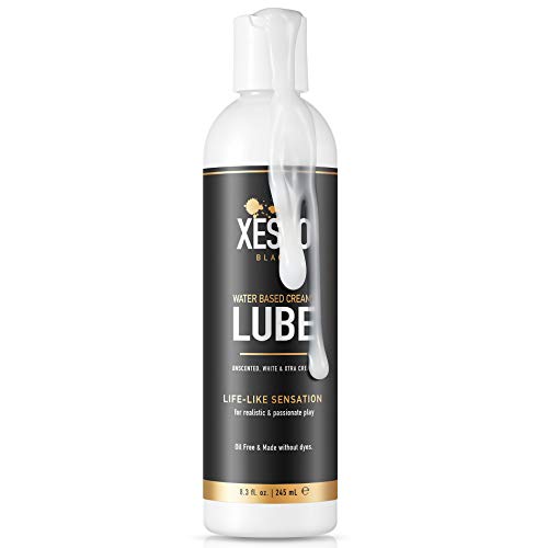 XESSO Water-Based Creamy White Lube, Unscented 8.3 fl.oz. Gel Glide for Sensitive Skin, Women & Men & Couples, Massage, Slippery, Made in US - Creamy Unscented - 8.3 Fl Oz (Pack of 1)