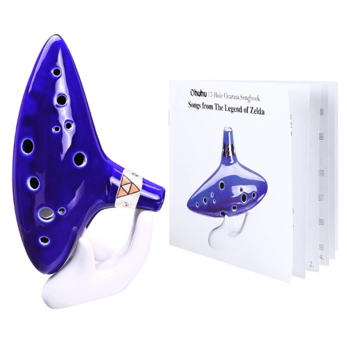 Ohuhu Zelda Ocarina with Song Book (Songs from The Legend of Zelda), 12 Hole Alto C Zelda Ocarinas Play by Link Triforce Zelda Fans with Display Stand Protective Bag