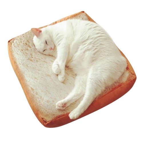 Pet Mattress Soft Quilted Cat Cushion Mat Simulated Creative Toast Cat Bed for Cute Animal Catty and Doggy Sleeping Playing Resting by HongYH
