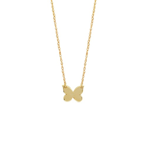 Small Gold Butterfly Necklace - 14K Yellow Gold