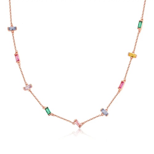 Rainbow Sprinkles Choker - Rose Gold