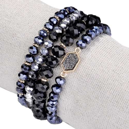 Arm Candy Natural Stone And Glass Crystal Bracelets - BEAUTIFUL BLUE