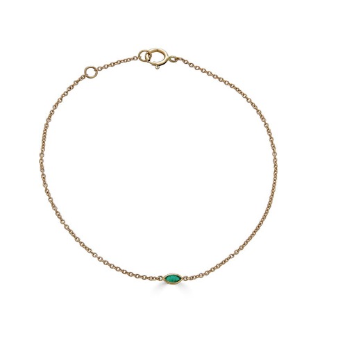 Emerald Ankle Bracelet - 14K Rose Gold