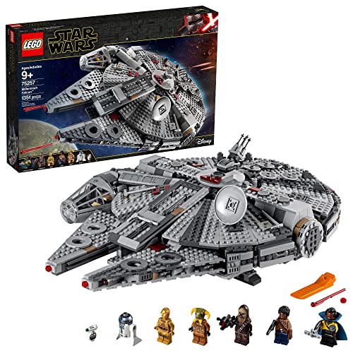 LEGO Star Wars Millennium Falcon 75257 Building Set - Starship Model with Finn, Chewbacca, Lando Calrissian, Boolio, C-3PO, R2-D2, and D-O Minifigures, The Rise of Skywalker Movie Collection - Standard Packaging