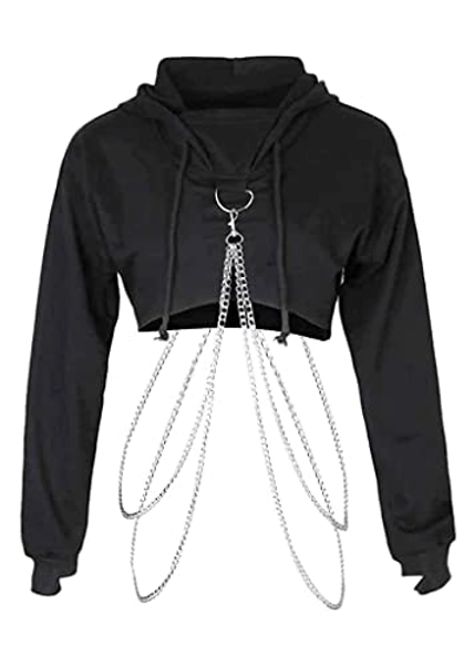 Nihsatin Fishnet Tops for Women Long Sleeve Fishnet Crop Top Clubwear See Through