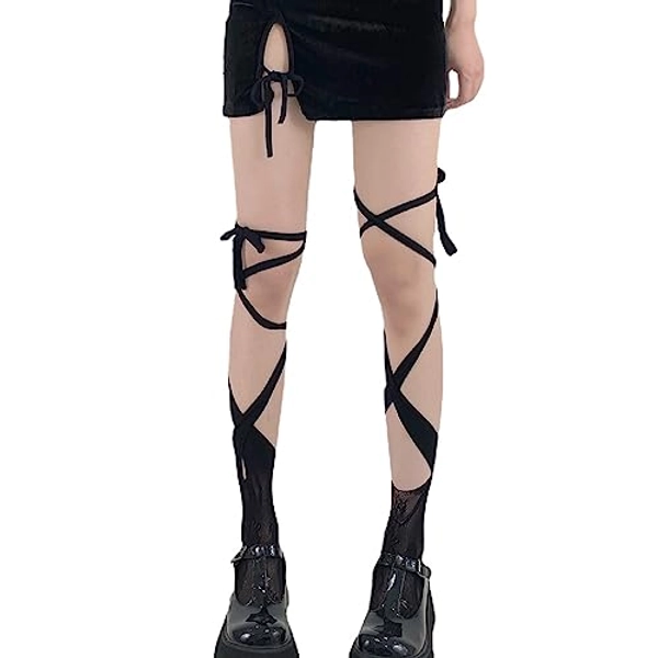 2 Pack Goth Tights Goth Tights for Women Ripped Tights Gothic Tights Goth Accessories Gohtic Clothing