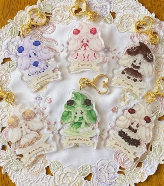 Pokemon Keychain Double Sided Alcremie | Etsy