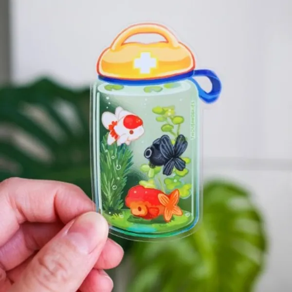 Vinyl Sticker transparent First Splash Kit  Goldfish | Etsy