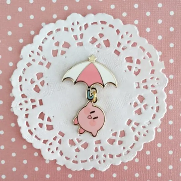 Kirby's Umbrella  Dangle Enamel Pin | Etsy